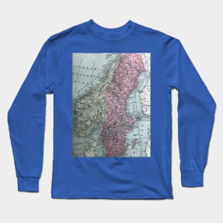 Norway and Sweden, vintage map Long Sleeve T-Shirt